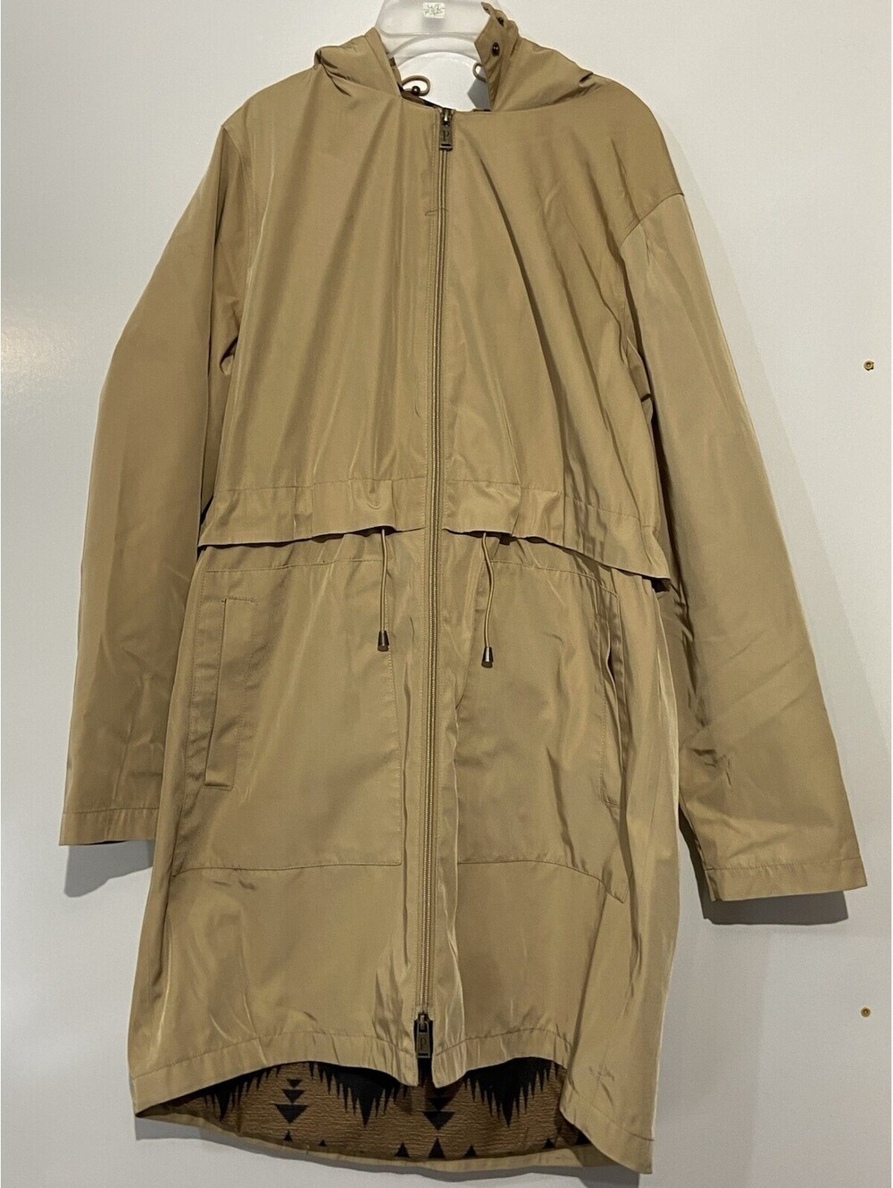 Womens PENDLETON Brown Long Trench Jacket Sz M